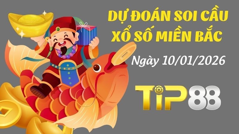 TIP88 Dự đoán xổ số miền Bắc hôm nay ngày 10/01/2026 [Trúng Chắc]